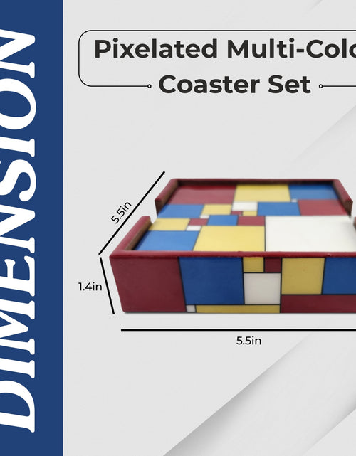 Load image into Gallery viewer, Pixelated Multi-Color Coaster Set