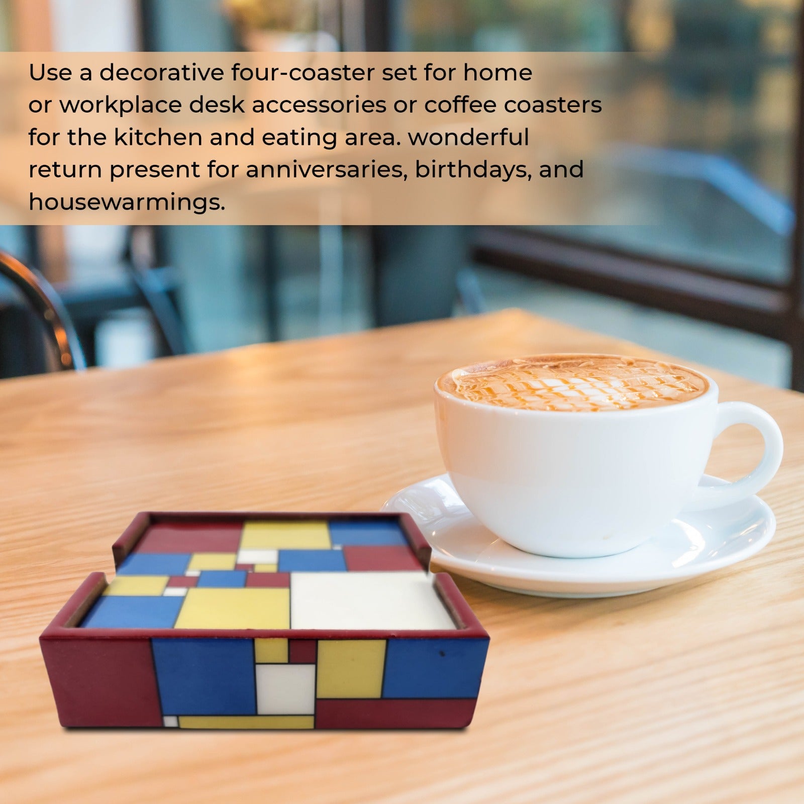 Pixelated Multi-Color Coaster Set