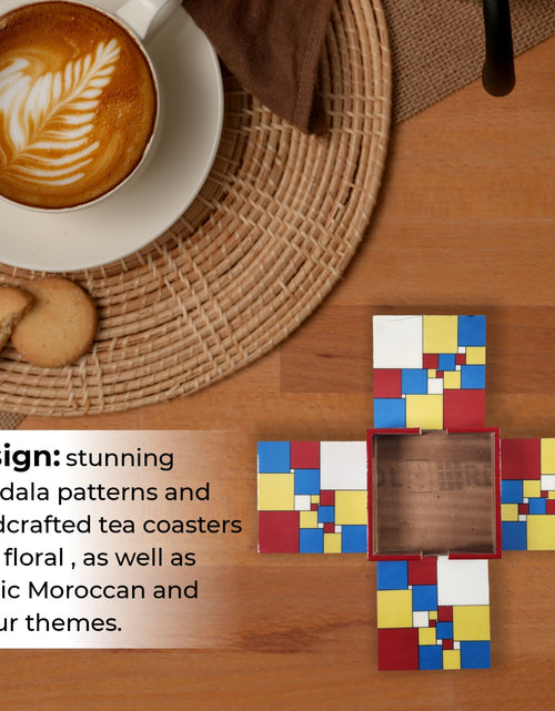 Load image into Gallery viewer, Pixelated Multi-Color Coaster Set