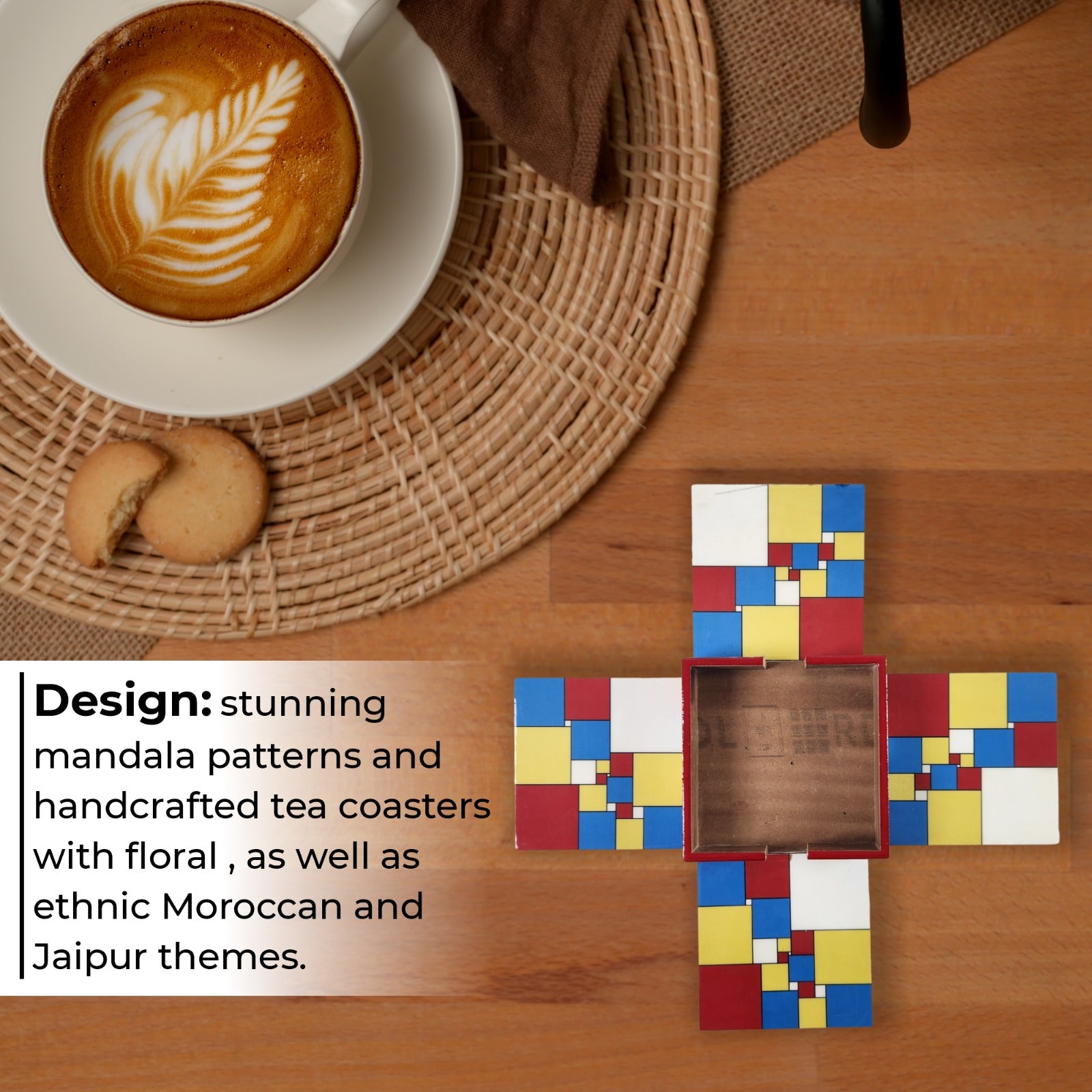 Pixelated Multi-Color Coaster Set