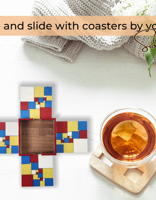 Load image into Gallery viewer, Pixelated Multi-Color Coaster Set