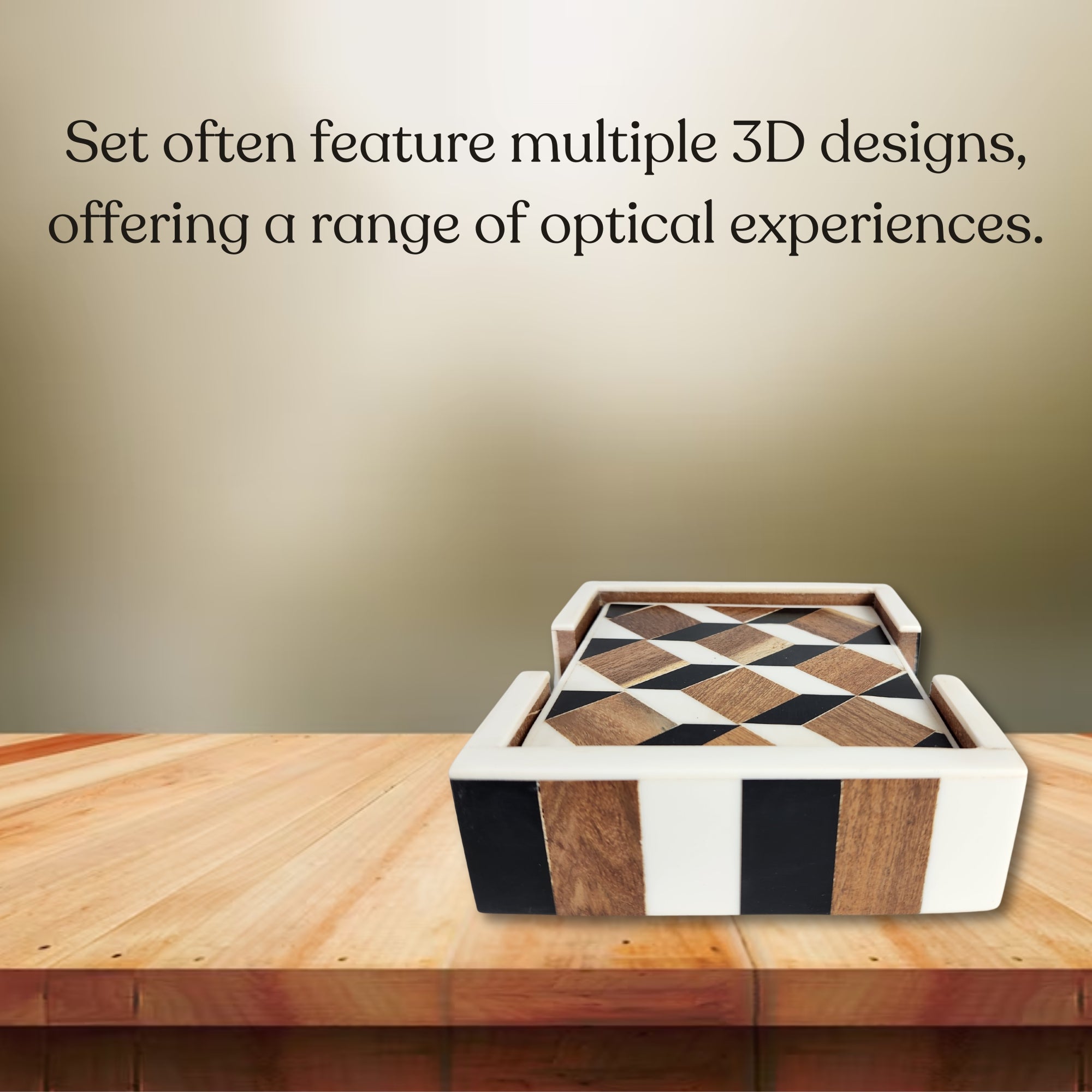 Optical Illusion Coaster Set