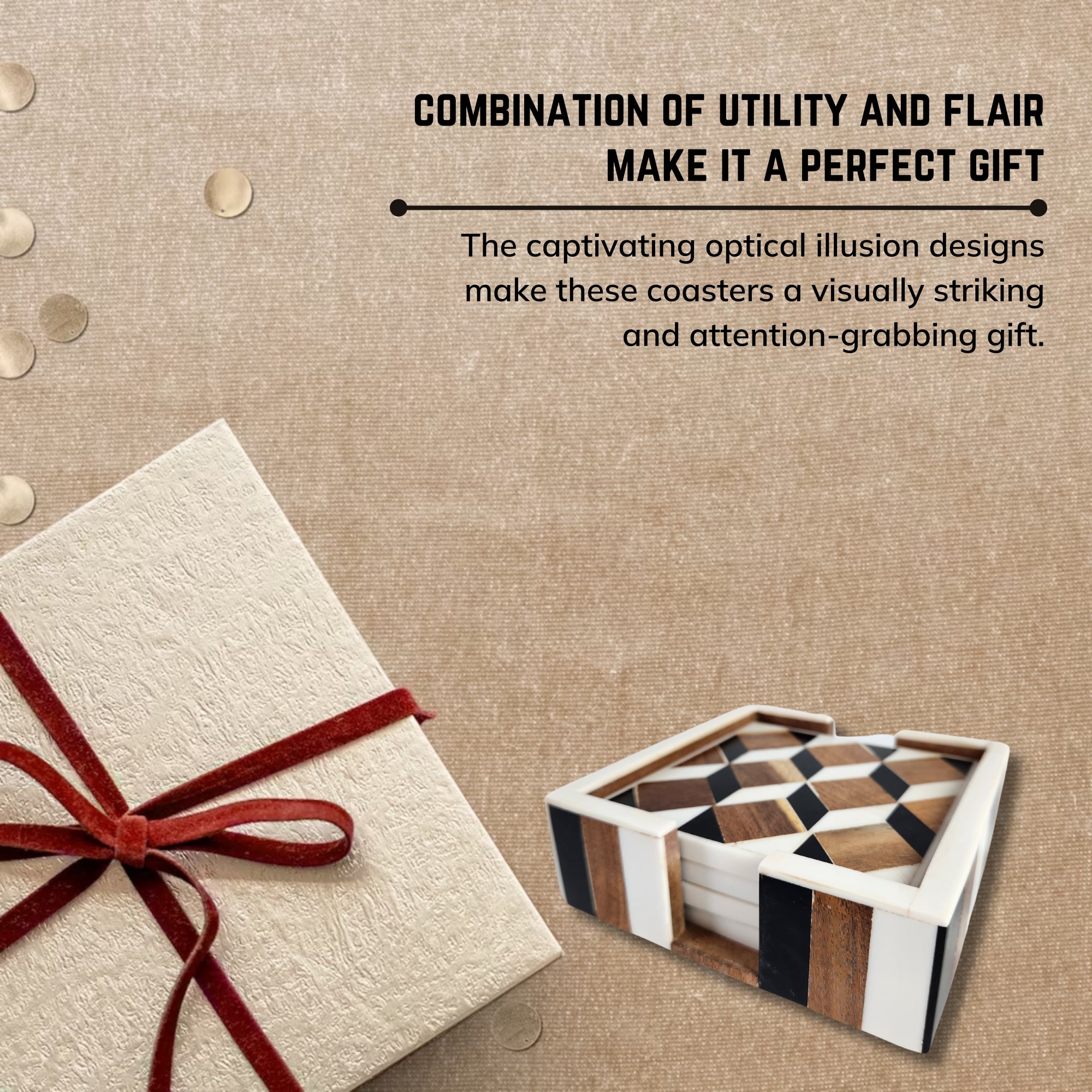 Optical Illusion Coaster Set