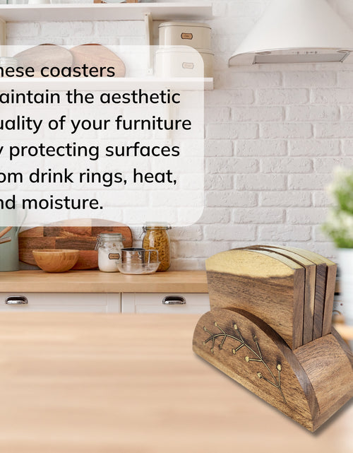 Load image into Gallery viewer, Wooden Consetelletion Coaster Set