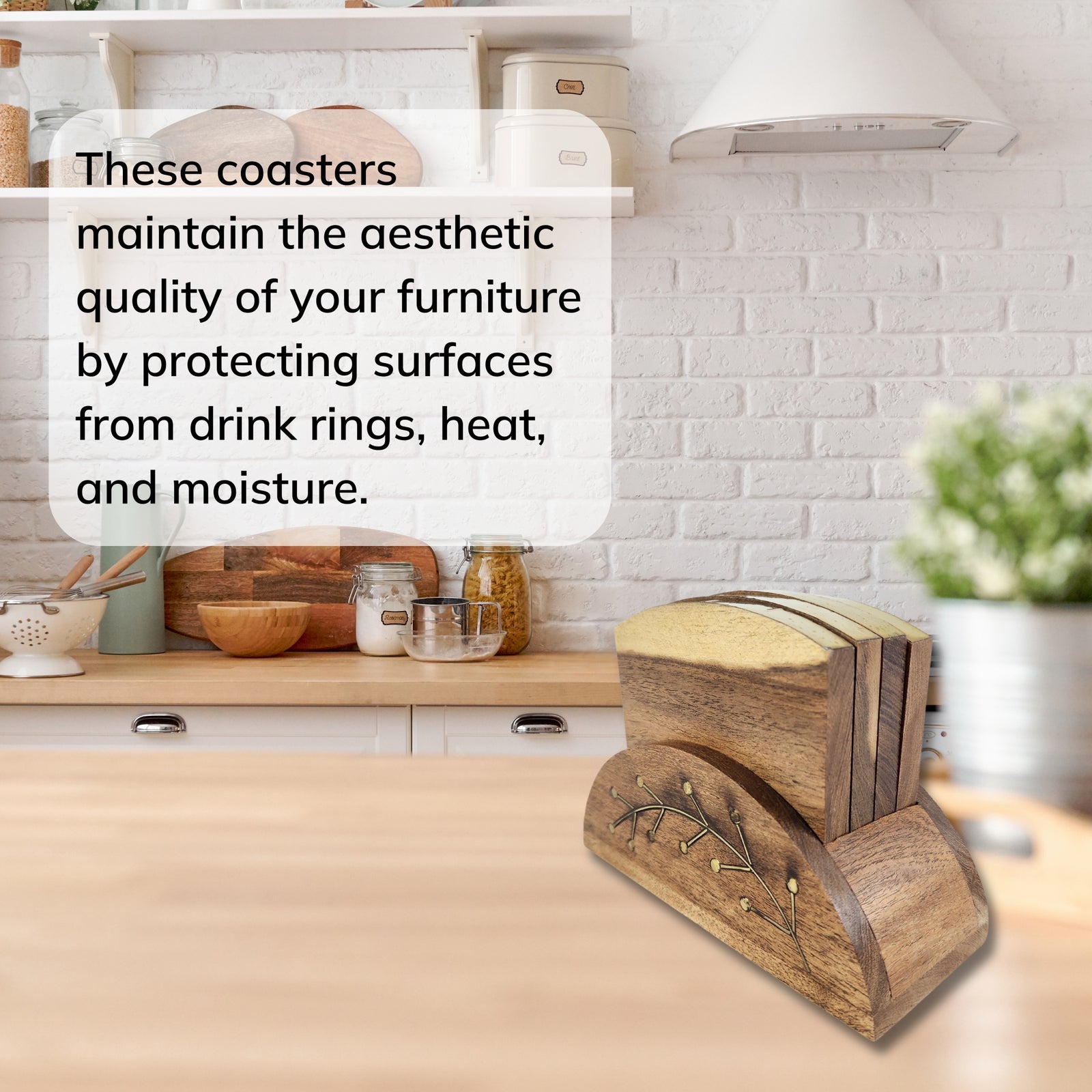 Wooden Consetelletion Coaster Set