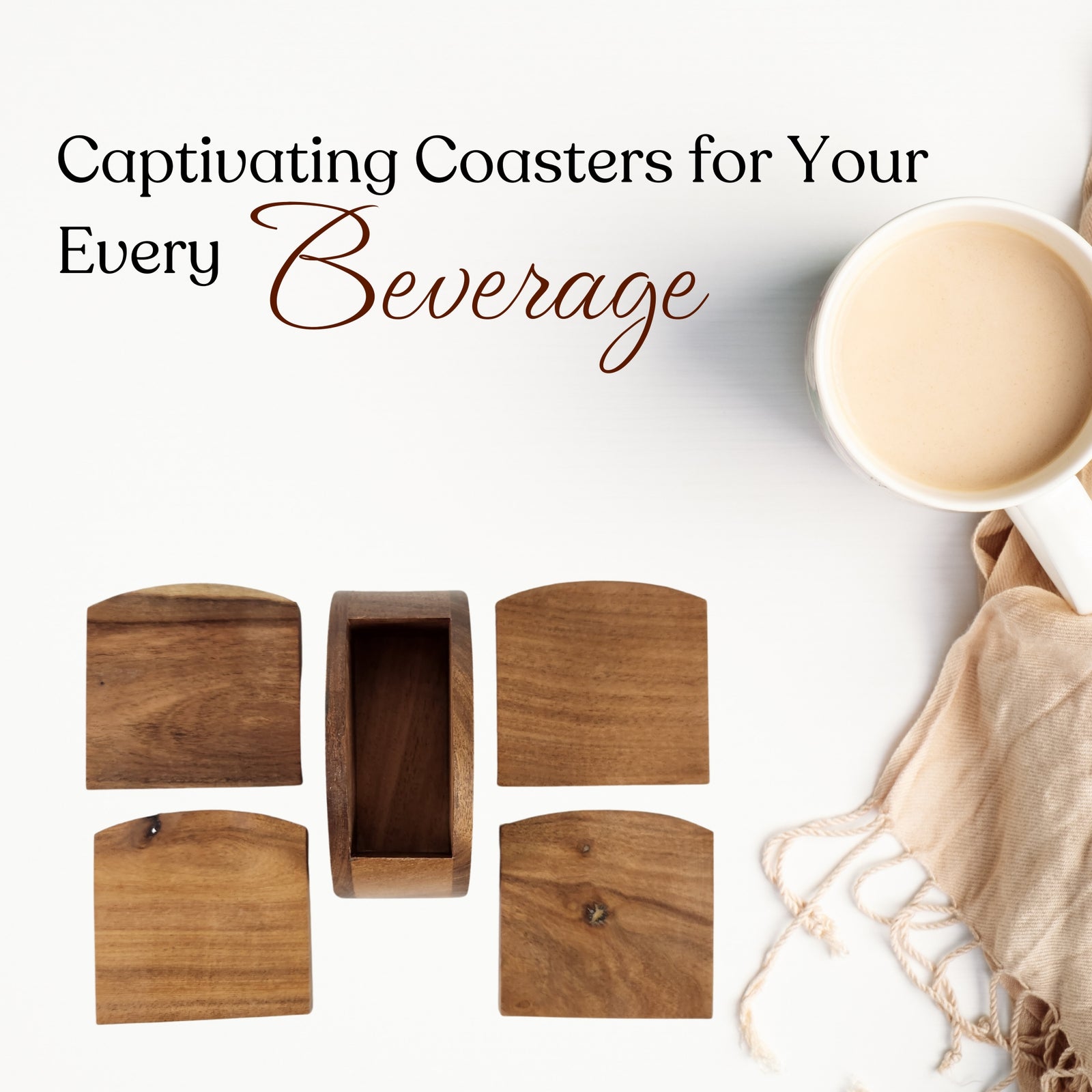 Wooden Consetelletion Coaster Set
