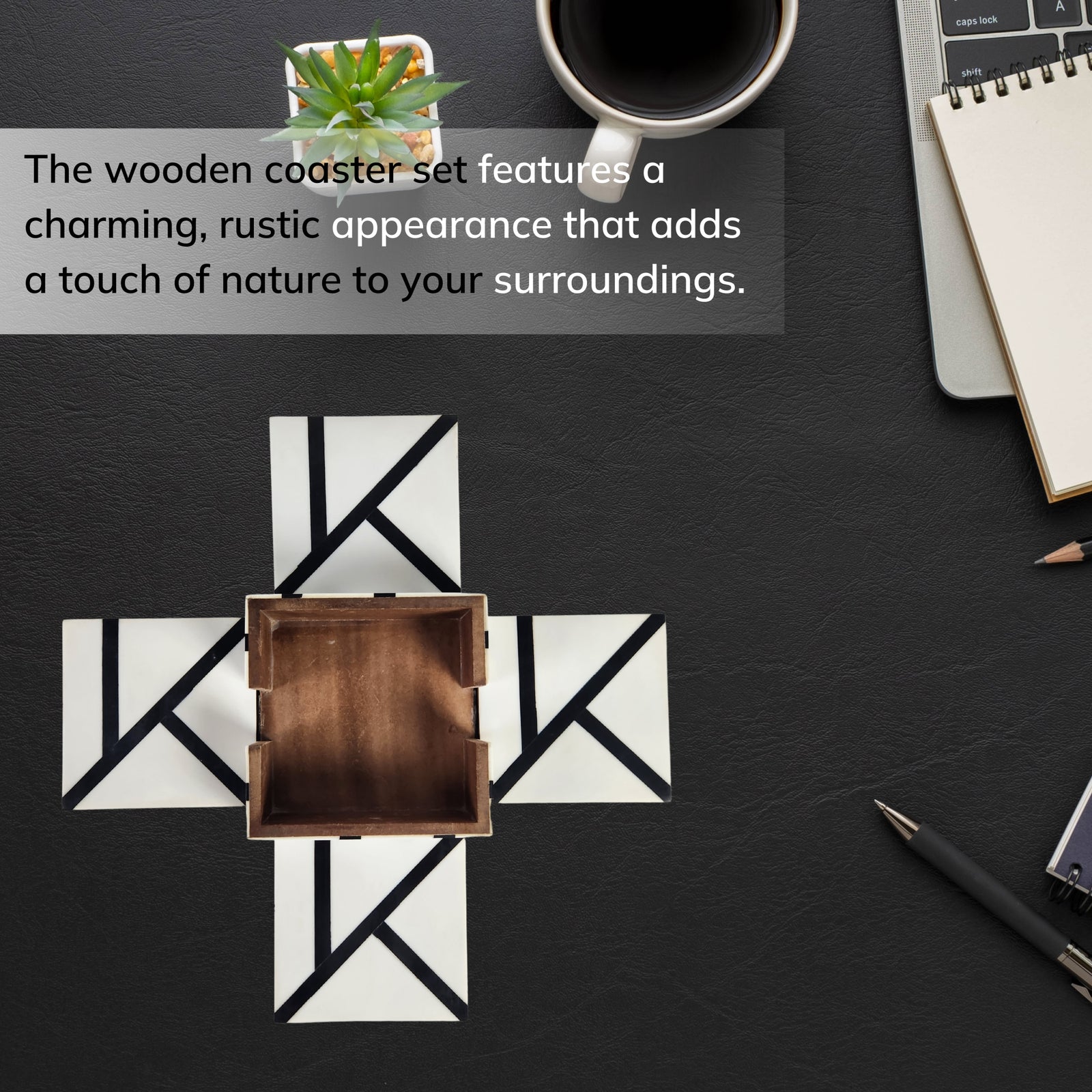 Abstract Marbeling Coaster Set