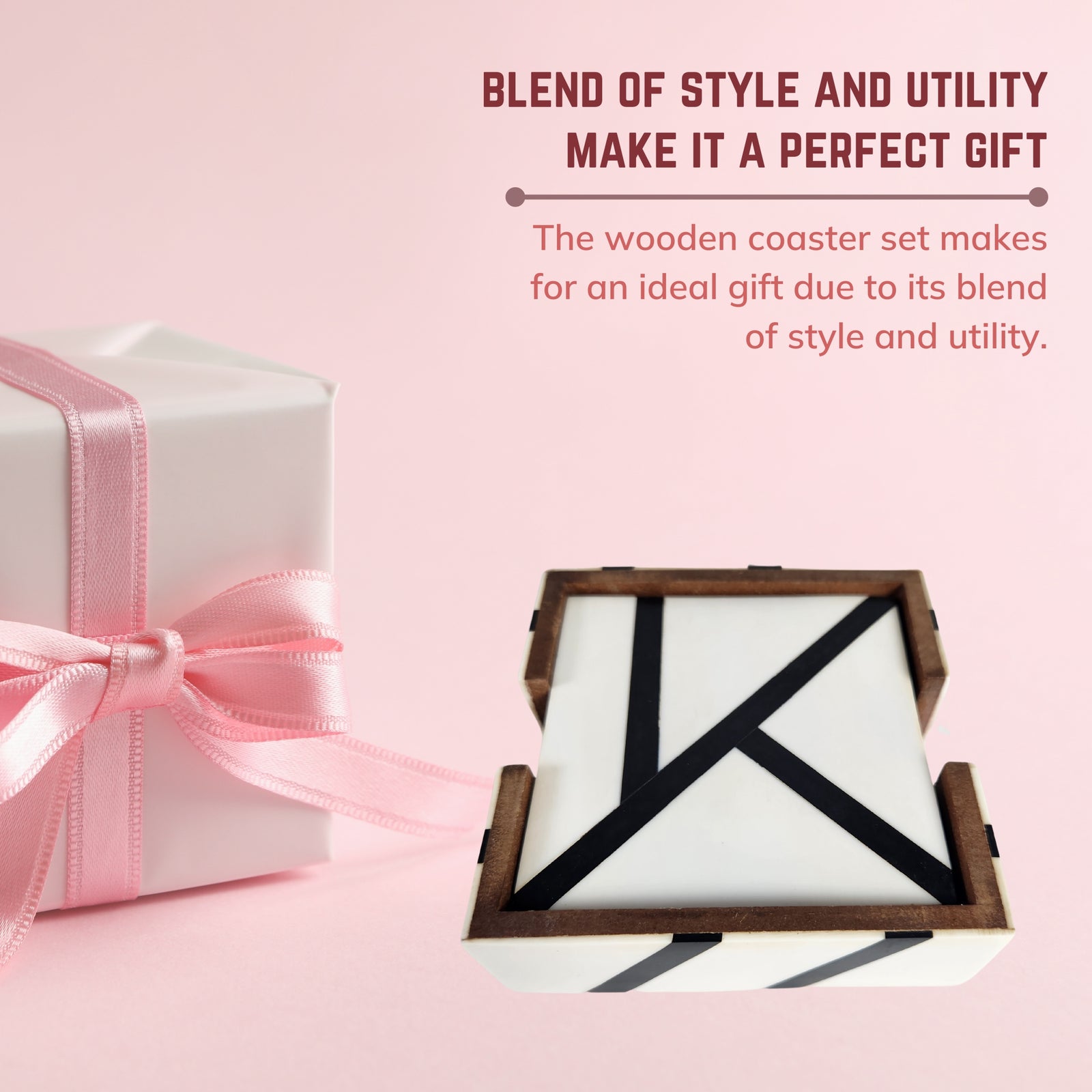 Abstract Marbeling Coaster Set