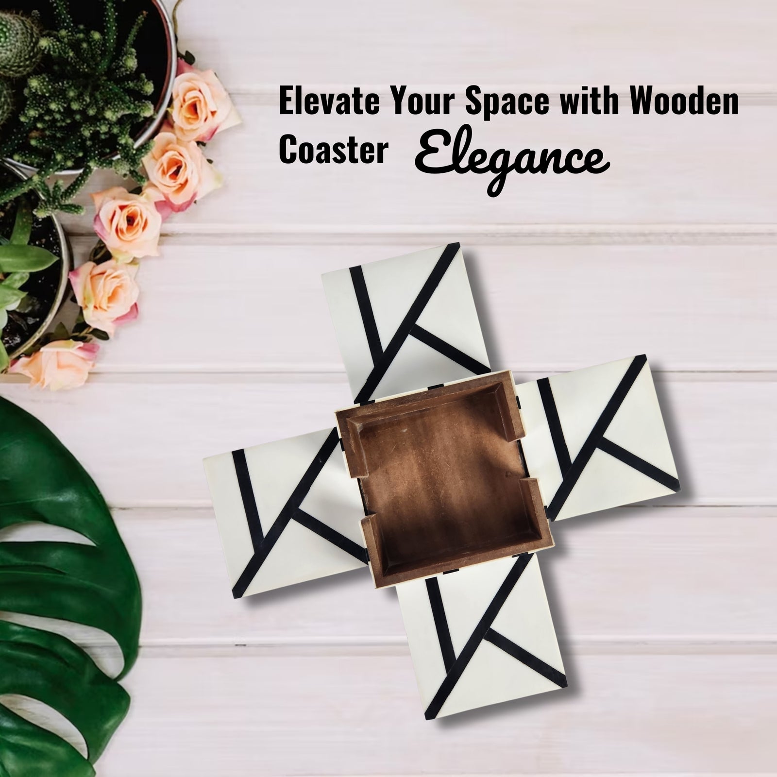 Abstract Marbeling Coaster Set