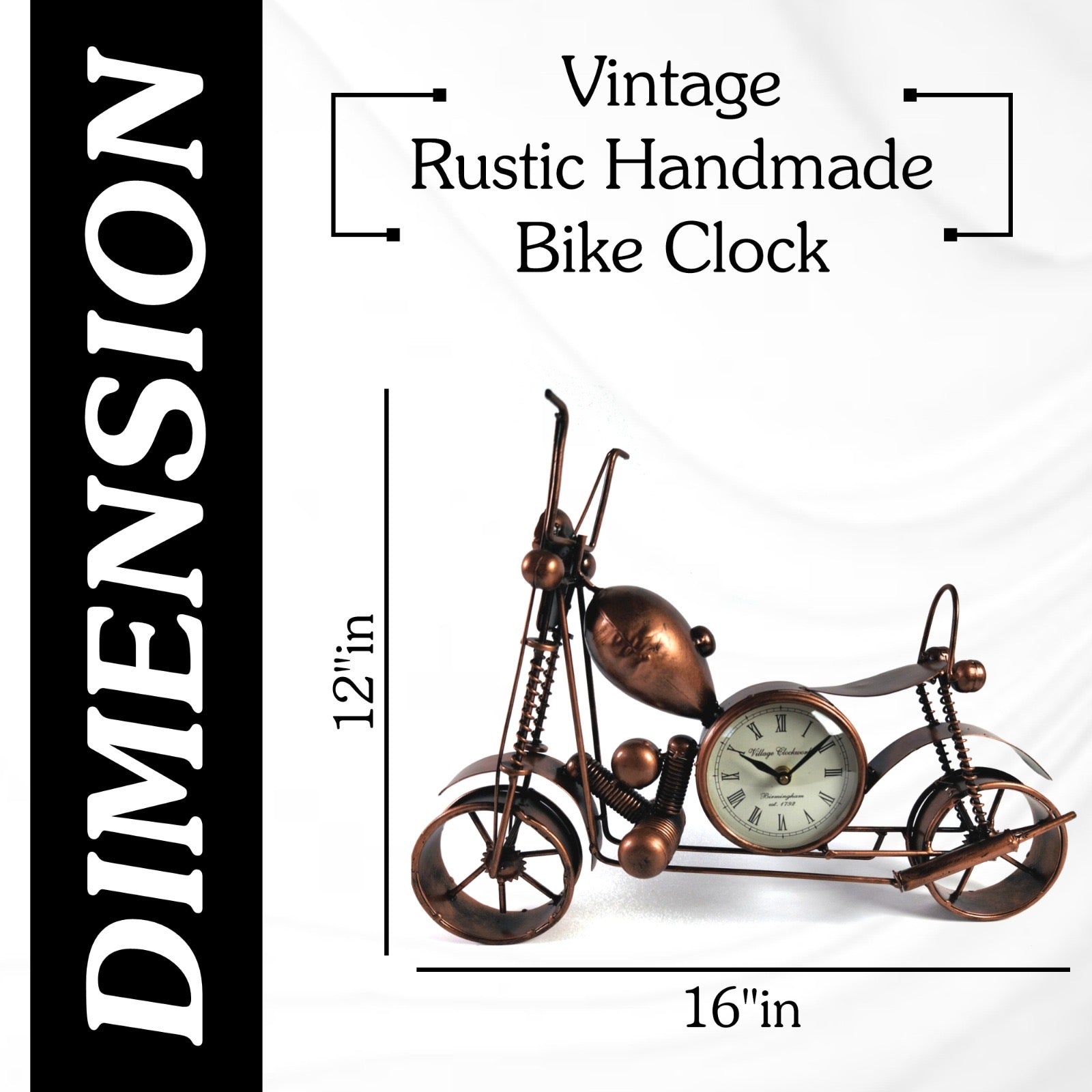 Vintage Rustic Handmade Bike Clock