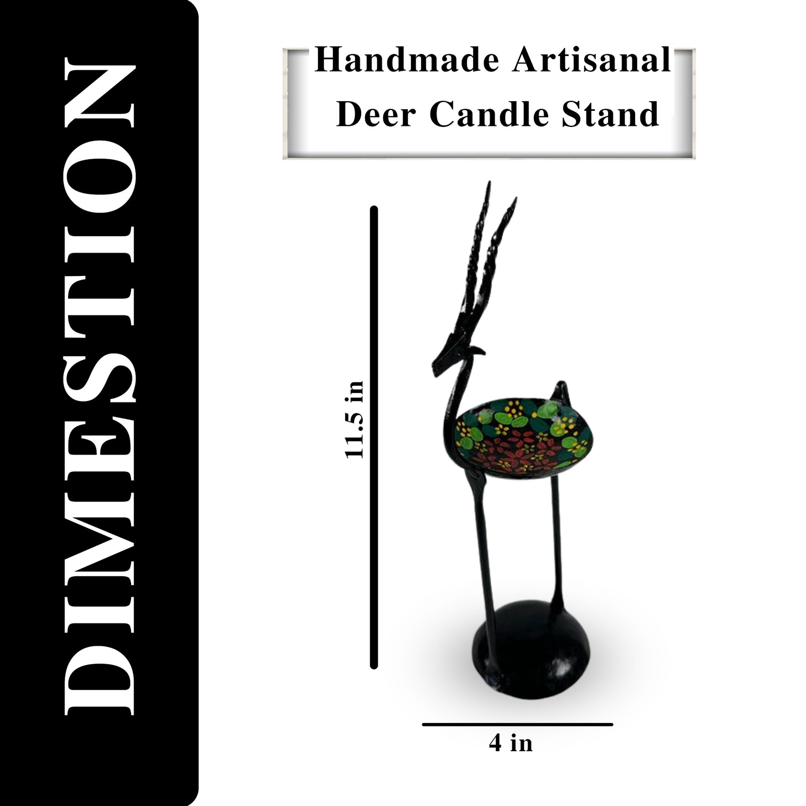 Handmade Artisanal Deer Candle Stand