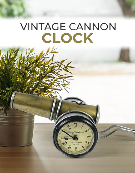 Handmade Cannon Vintage Clock