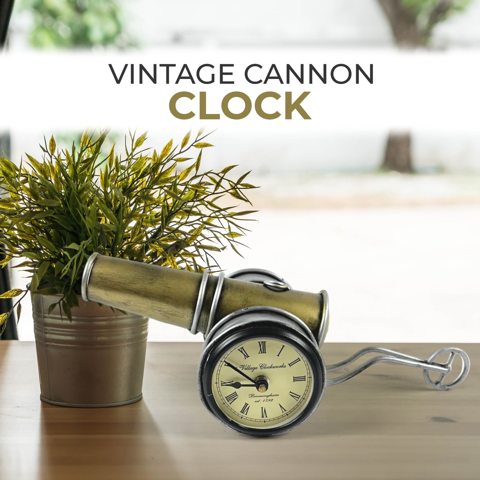 Handmade Cannon Vintage Clock