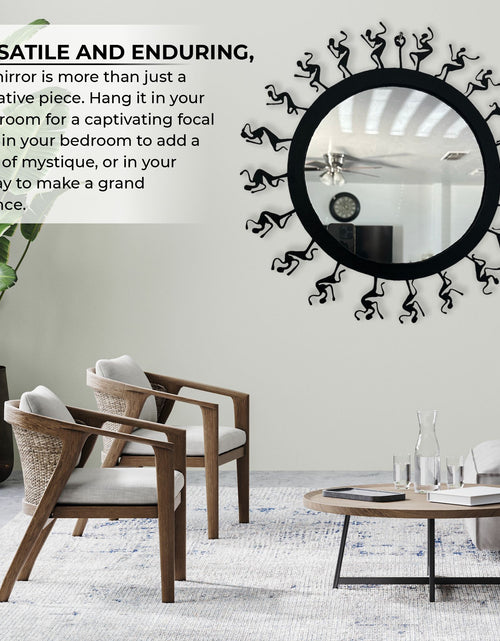 Load image into Gallery viewer, Vintage Round Tribal Art Wall Mirror

