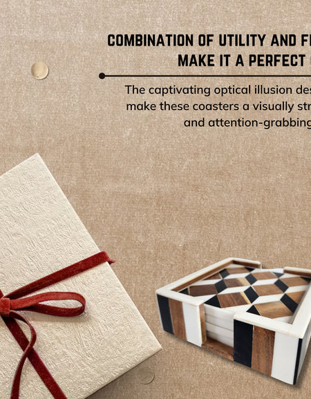 Optical Illusion Coaster Set