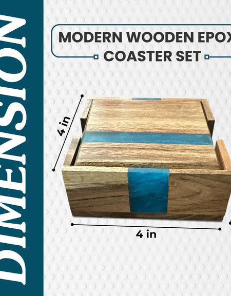 Modern Wooden Epoxy Coaster set