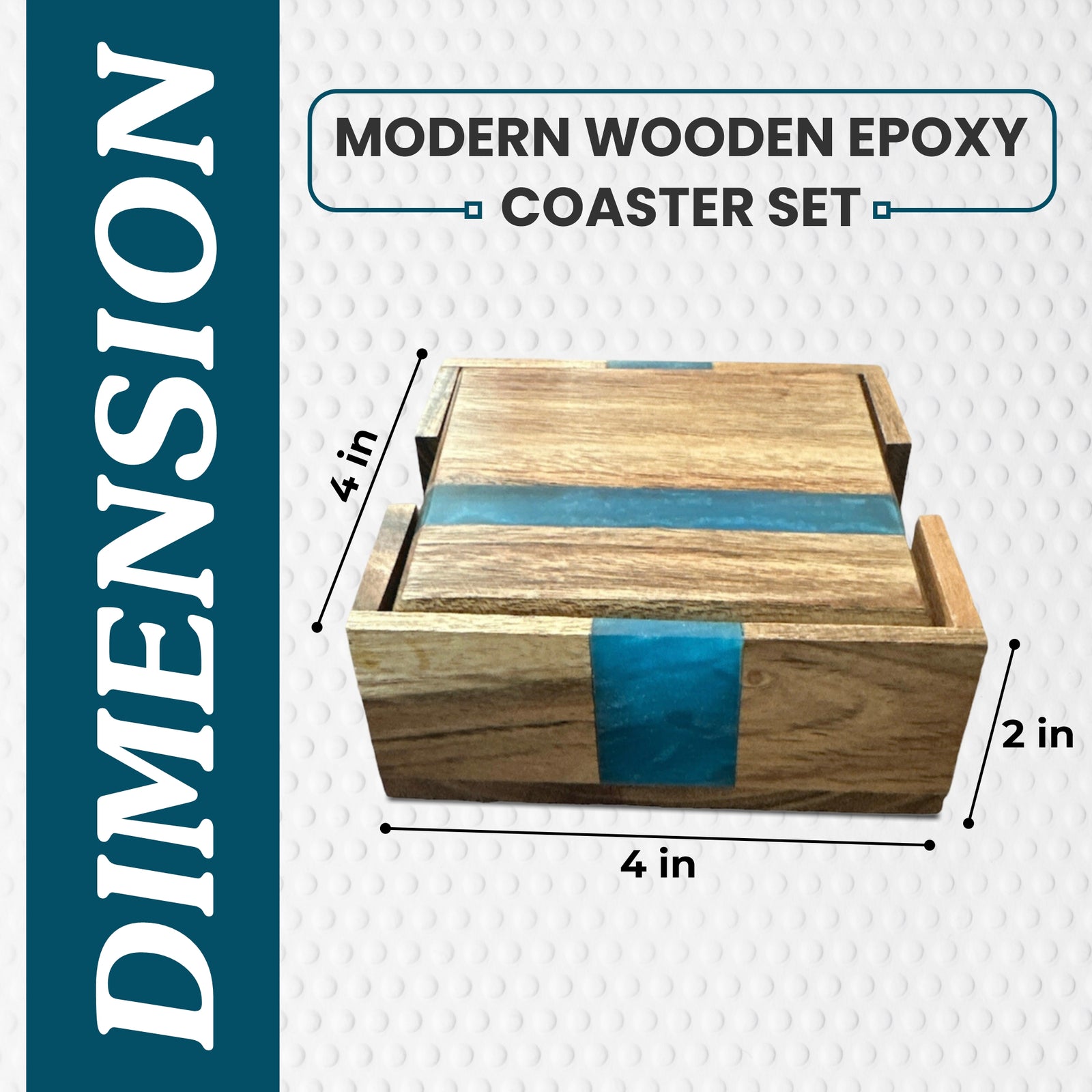 Modern Wooden Epoxy Coaster set