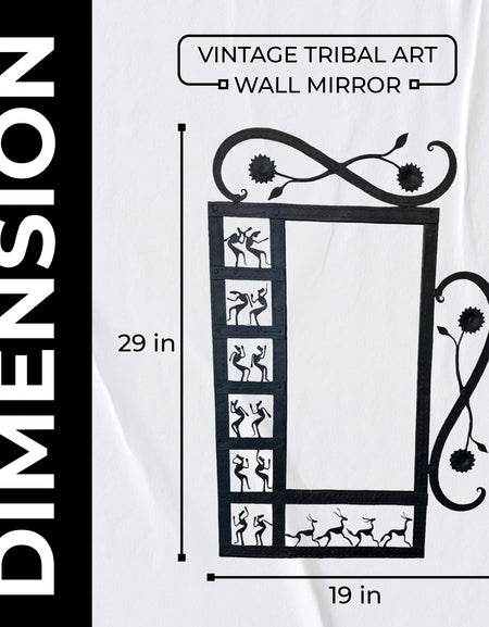 Vintage Tribal Art Wall Mirror