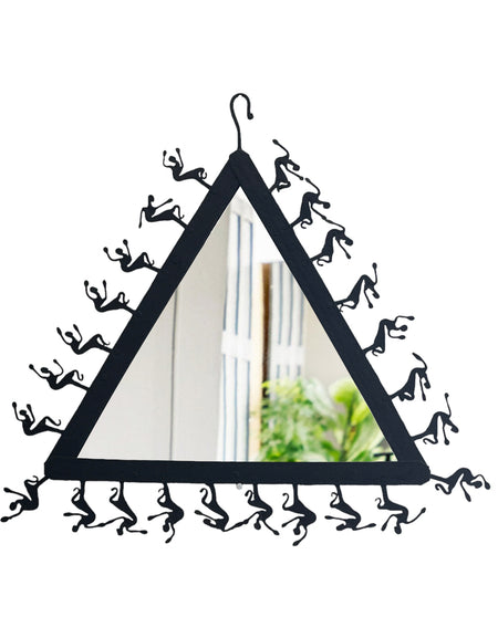 Vintage Handmade Tribal Triangle Wall Mirror