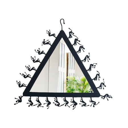 Vintage Handmade Tribal Triangle Wall Mirror