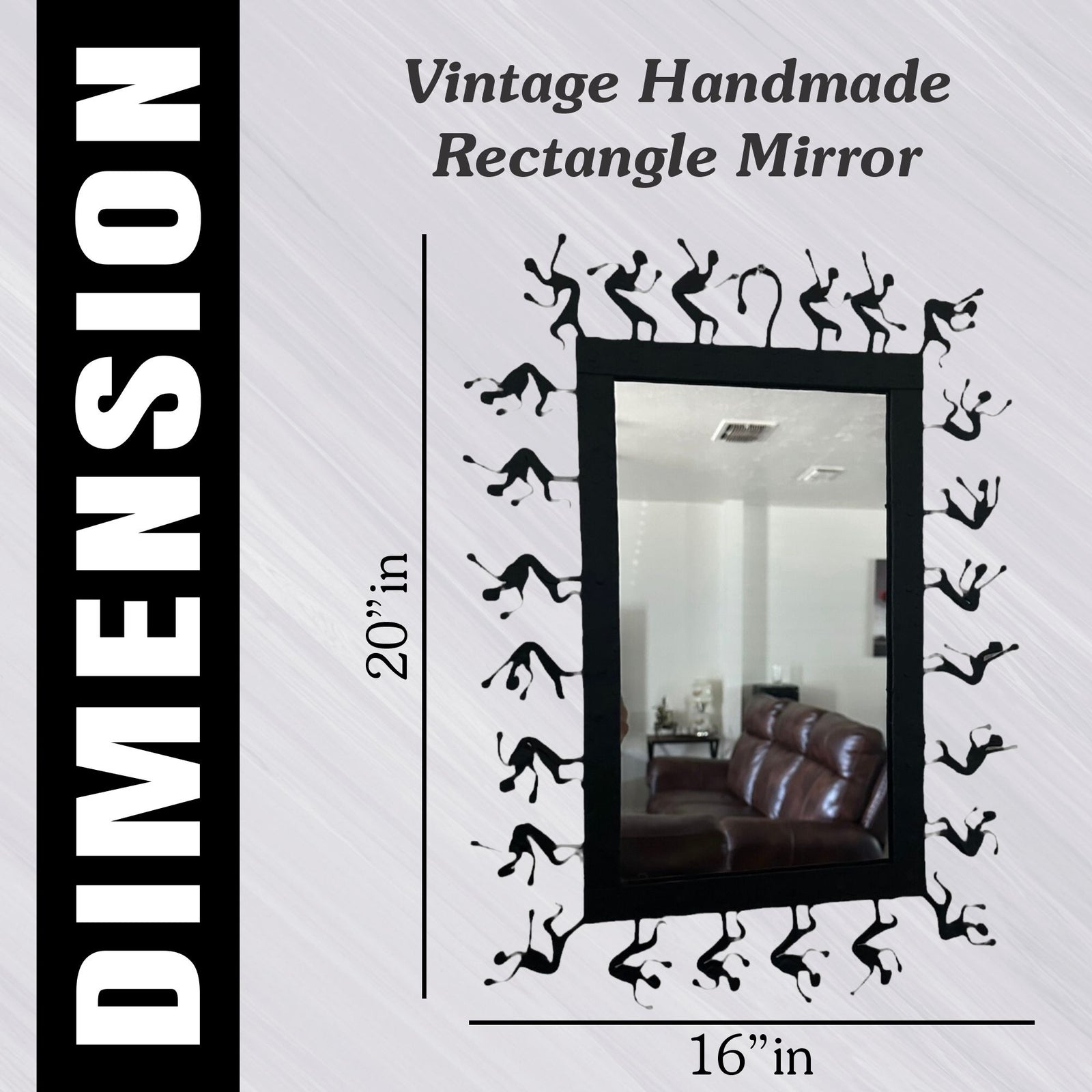 Vintage Handmade Rectangle Mirror