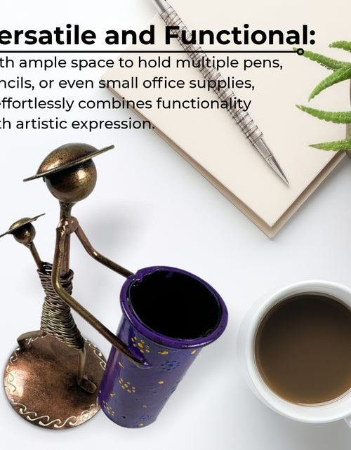 Load image into Gallery viewer, Tribal Handmade Pen Stand Holder (Sky)
