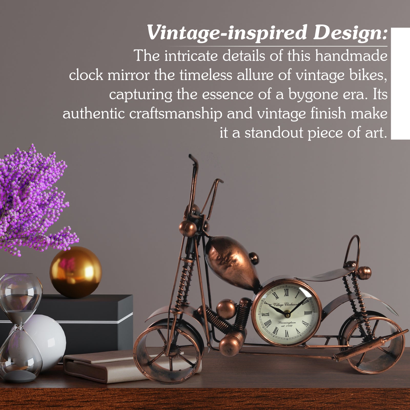 Vintage Rustic Handmade Bike Clock